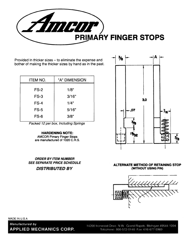 Primary Finger Stops